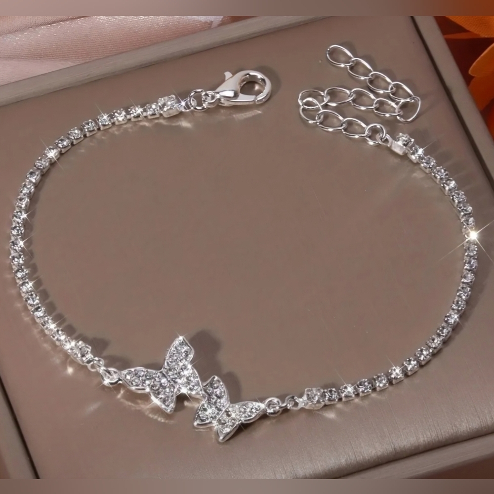 Elegant Silver Butterfly Bracelet